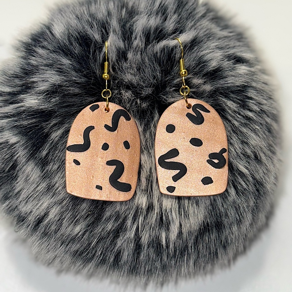 Rose gold polymer clay earrings 🌹💛